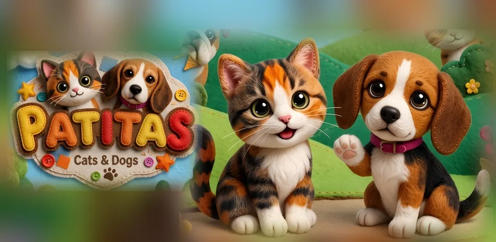 Patitas: el gatito calicó y el Beagle
