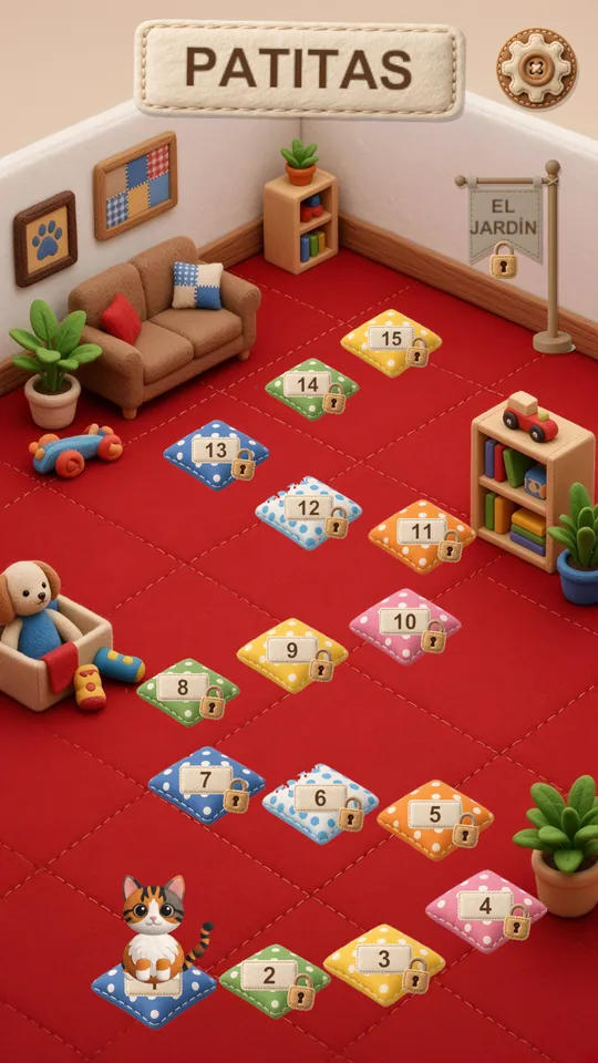 Mapa de la casa con las 15 etapas